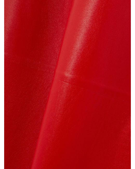 Bottega Veneta Strapless Layered Leather Midi Dress