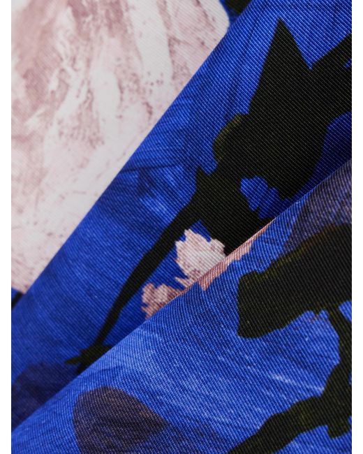 Erdem Blue Midikleid Aus Faille Aus Einer Baumwollmischung Mit Print