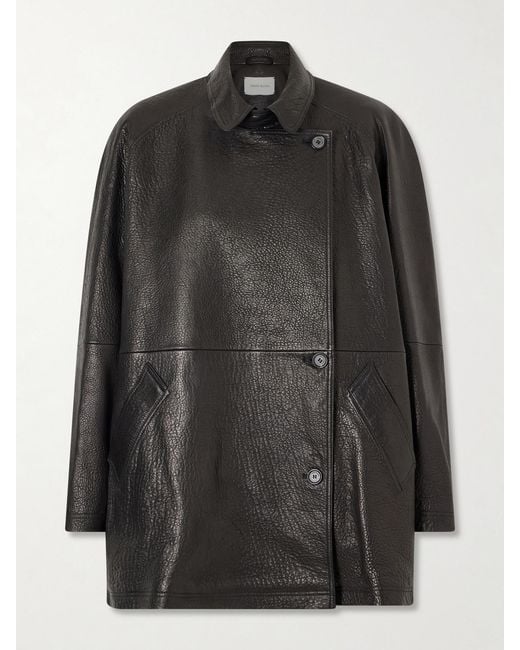 Magda Butrym Black Textured-Leather Jacket