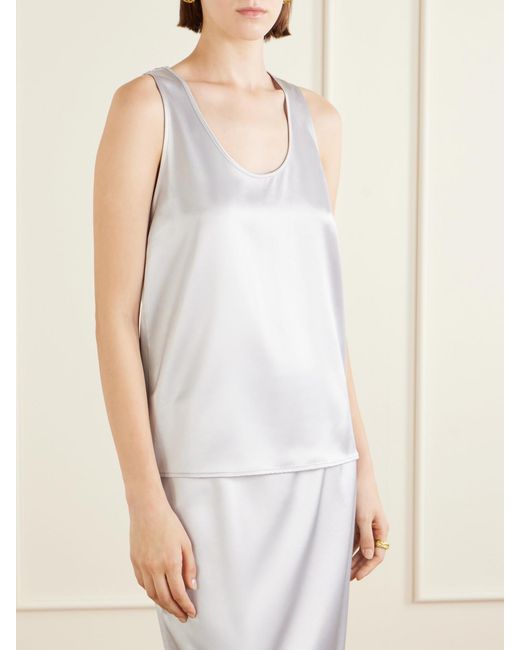 Violante Nessi White Innamorato Satin Top