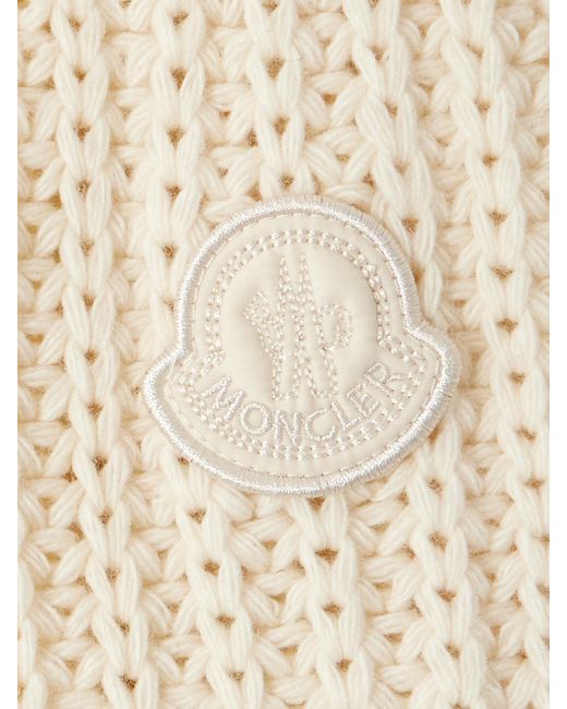 Moncler Natural Appliquéd Quilted Shell-Trimmed Wool And Cashmere-Blend Down Cardigan