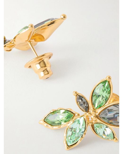 Oscar de la Renta Metallic Navette Crystal-Embellished-Tone Clip Earrings