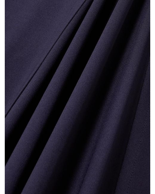 Victoria Beckham Blue Robe Aus Stretch-Satin Mit Raffungen Und Cut-Out