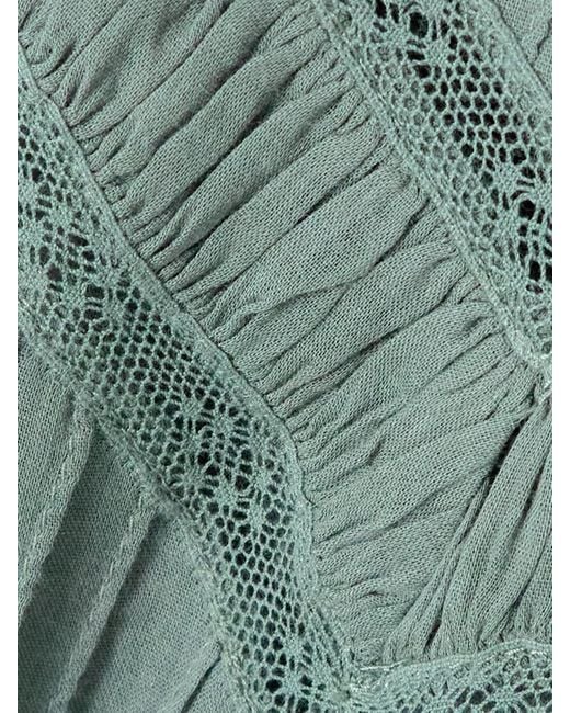 Doen Green Adelphine Crochet-Trimmed Pintucked Organic Cotton-Voile Blouse