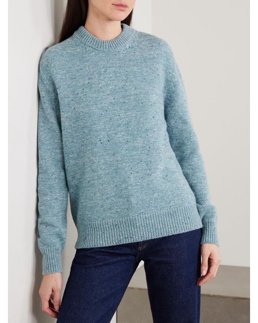 James Purdey & Sons Blue Dorton Donegal Wool And Cashmere-Blend Sweater