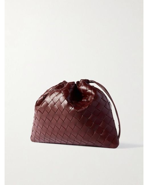 Bottega Veneta Red Dustbag Small Intrecciato Leather Clutch