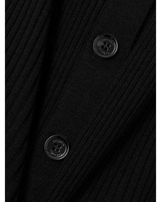 Proenza Schouler Black Jada Pleated Ribbed-Knit Wool Maxi Dress