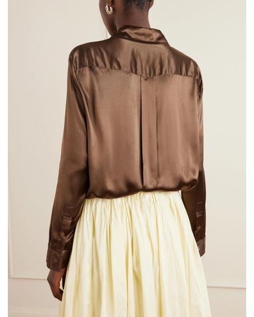 Abadia Brown Satin Bodysuit