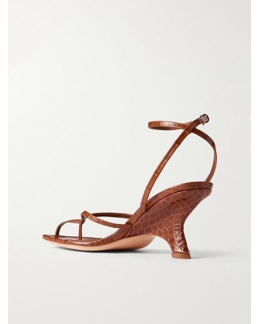 Jonathan Simkhai Brown Kelsey Croc-Effect Leather Sandals