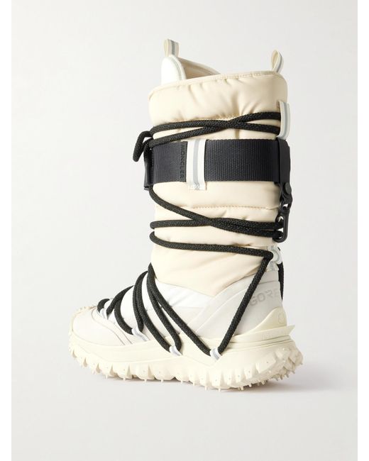 Moncler Natural Trailgrip Leather-Trimmed Quilted Gore-Tex Ski Boots