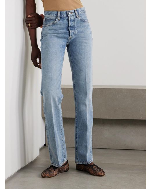 FRAME Blue The Vertical Straight-Leg Jeans
