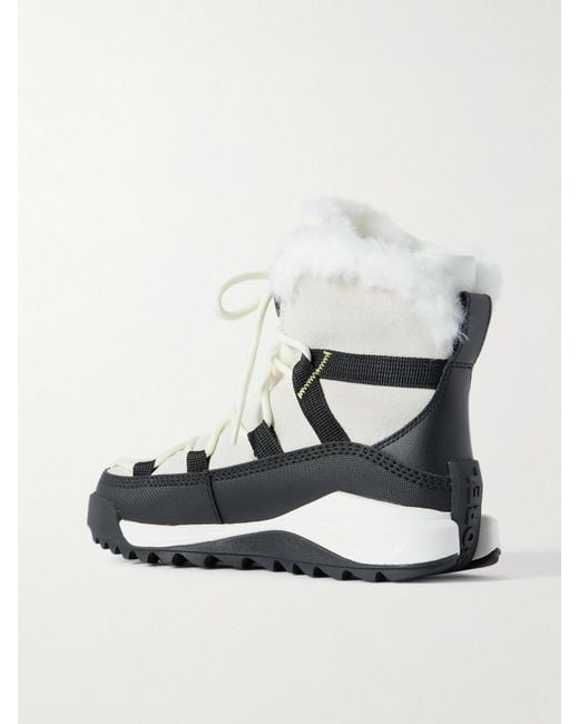 Après-Skis En Daim À Finitions En Cuir, Toile Et Fourrure Synthétique Ona Rmx Glacy Sorel en coloris Natural