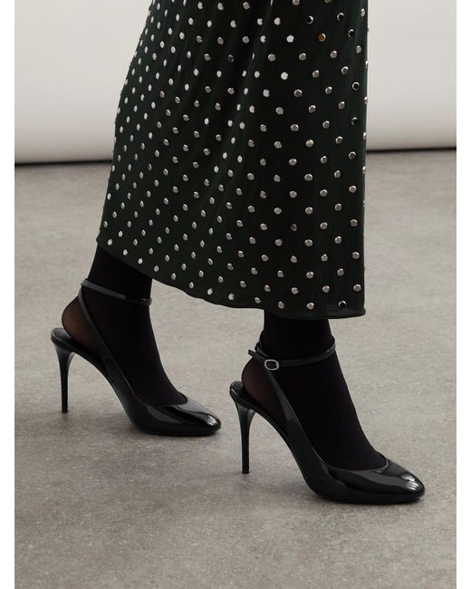 Alaïa Black 90 Pumps Aus Lackleder