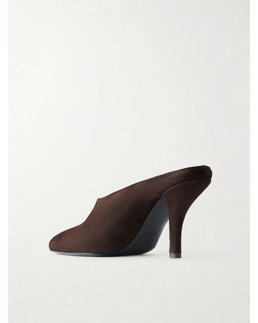 Totême Brown Contour Suede Mules