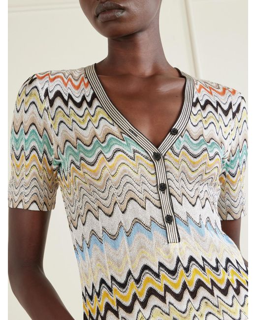 Missoni Natural Striped Crochet-Knit Sweater