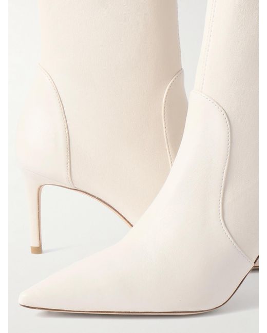 Stuart Weitzman White Stuart Power Leather Ankle Boots