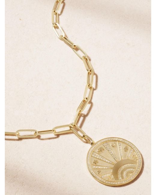 Sydney Evan Natural Evil Eye Luck Coin 14-Karat Diamond Necklace