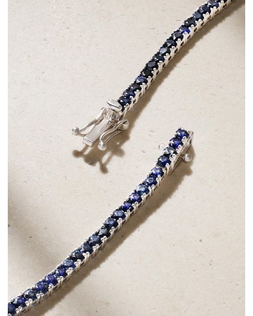 Roxanne First Natural 14-Karat Sapphire Tennis Necklace