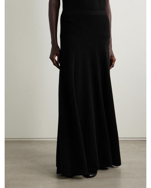 The Row Black Masini Cashmere Maxi Skirt