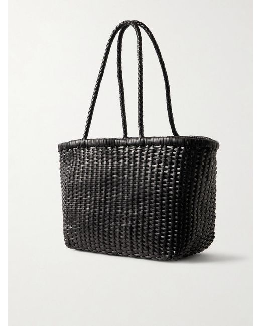Dragon Diffusion Black B Weave Small Woven Leather Tote
