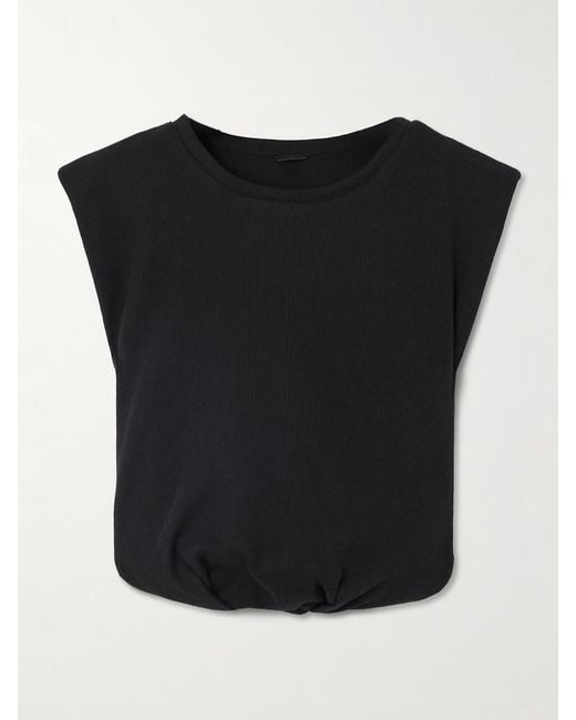 Johanna Ortiz Black Muraya Cropped Jersey T-Shirt