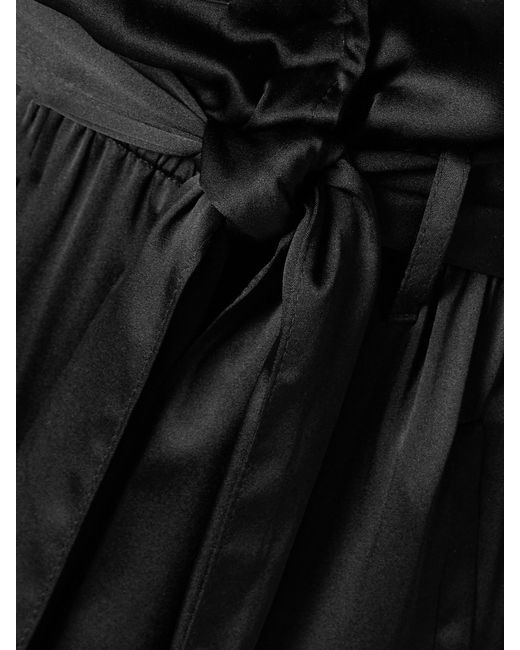 Rivet Utility Black The Partier Belted Silk-Blend Satin Jumpsuit