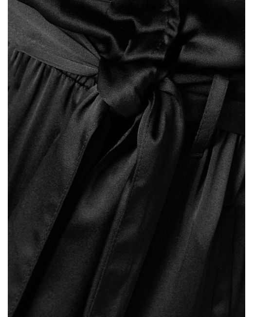 Rivet Utility Black The Partier Belted Silk-Blend Satin Jumpsuit