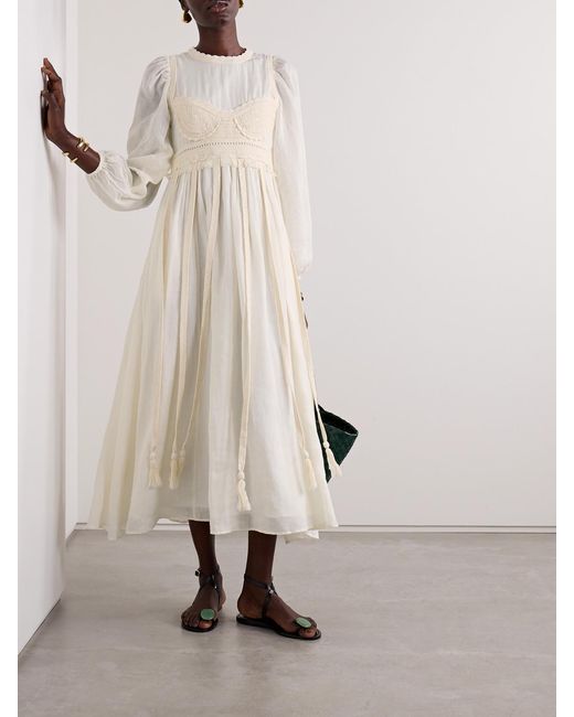 ulla johnson white cotton dress Ulla Johnson Pristine Maxi Dress in Embroidered Cotton