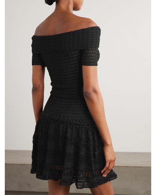 Isabel Marant Black Charlotte Minikleid Aus Häkelmaterial