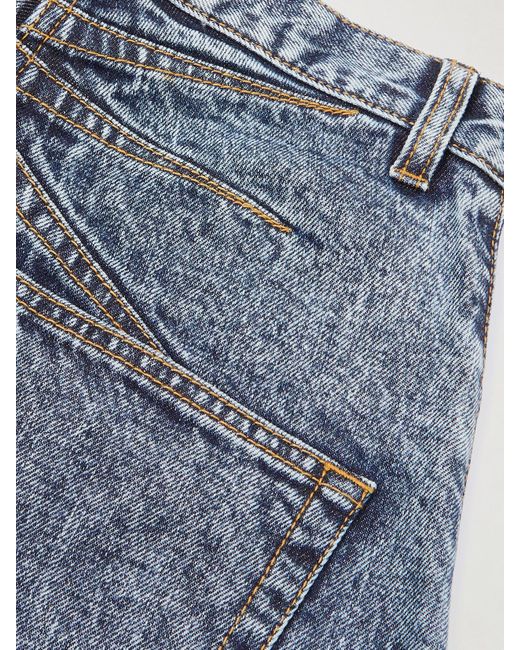 Alaïa Blue Acid-Wash High-Rise Barrel-Leg Jeans