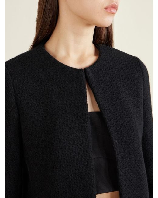 Gabriela Hearst Black Normand Frayed Wool And Cashmere-Blend Jacket