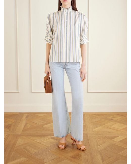 Thierry Colson Natural Vita Striped Cotton Blouse