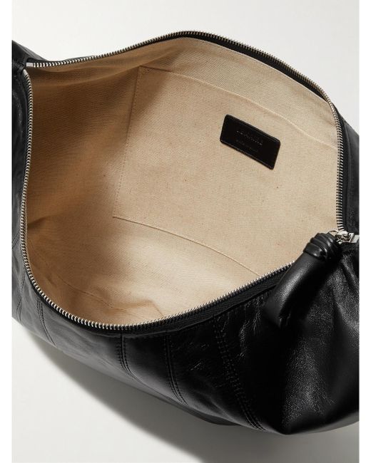Lemaire Black Croissant Large Paneled Leather Shoulder Bag