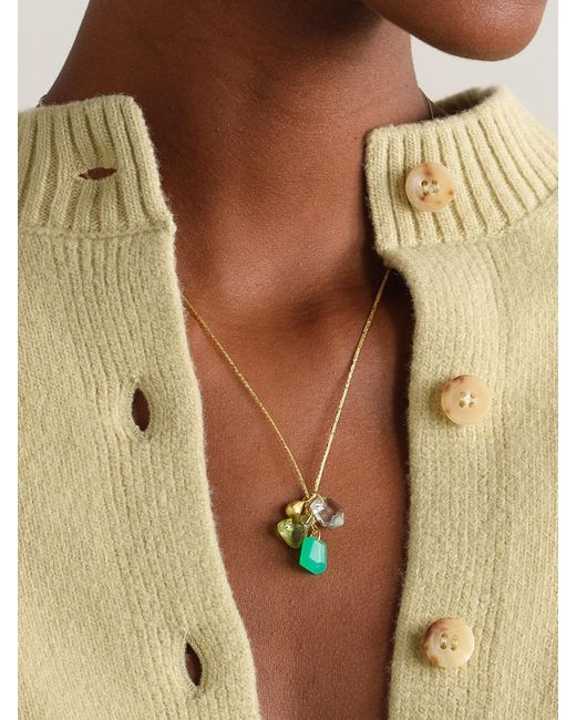 Pippa Small Natural Kette Aus Kordel Mit Mehreren Steinen Und Details Aus 18 Karat