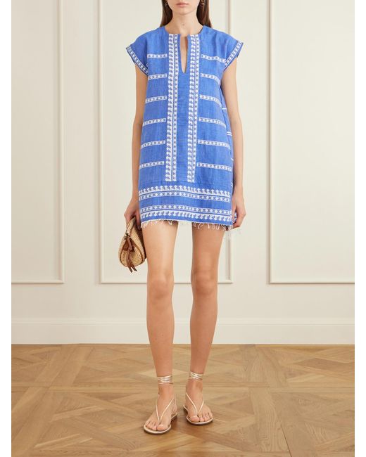 Lemlem Blue Elina Cotton-Gauze Coverup