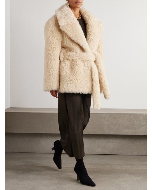 Stella McCartney Natural Wool-Blend Fleece Coat