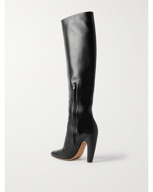 Bottega Veneta Black Leather Canalazzo Boots