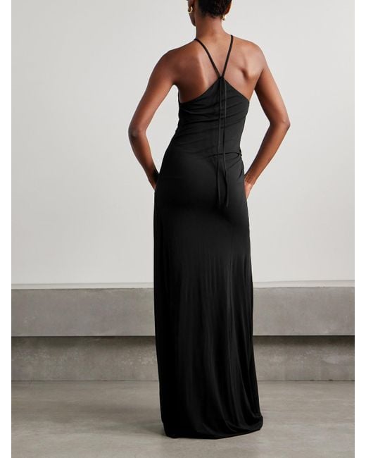 TOVE Black Mika Neckholder-Midikleid Aus Stretch-Strick Mit Verzierung