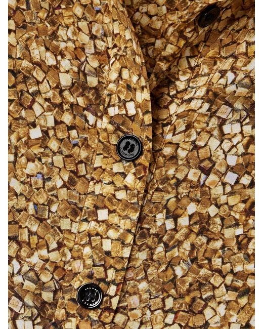 Isabel Marant Natural Samantha Asymmetric Printed Stretch-Silk Crepe De Chine Shirt Dress