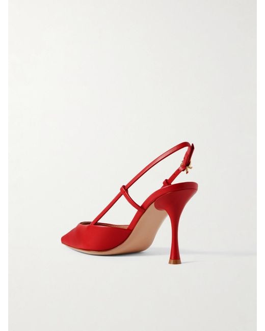 Gianvito Rossi Red Ascent 85 Leather Slingback Pumps