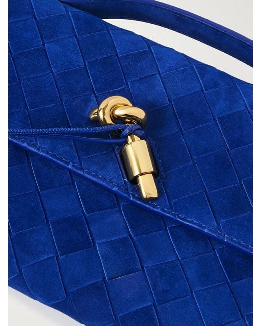Pochette En Daim Intrecciato Long Andiamo Bottega Veneta en coloris Blue