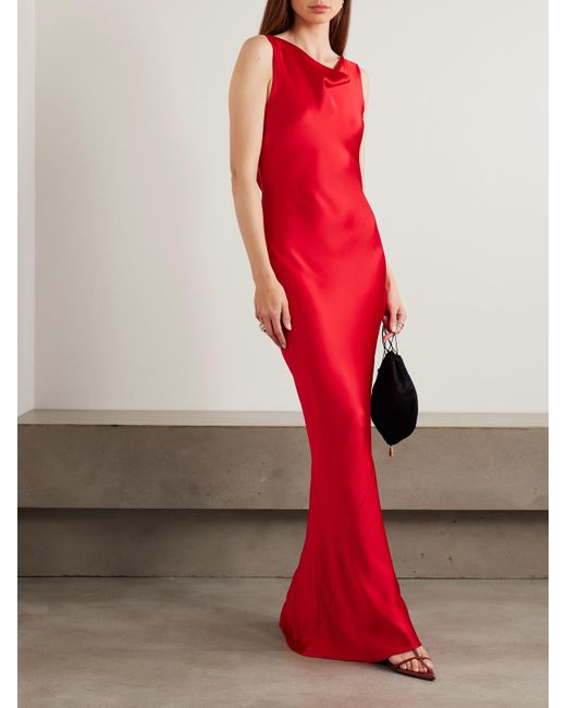 Norma Kamali Red Satin Gown