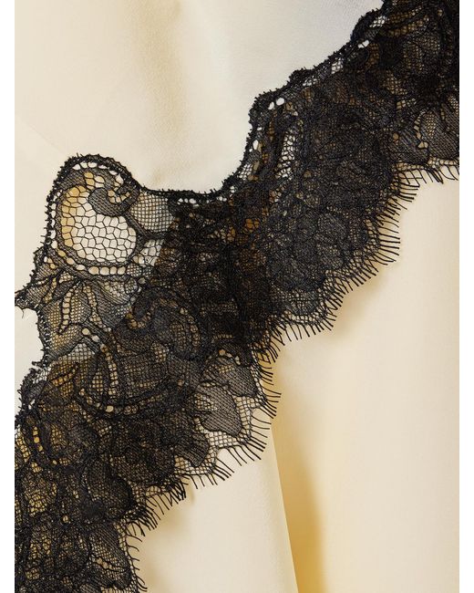 Ulla Johnson Natural Rosine Lace-Trimmed Silk Crepe De Chine Midi Skirt