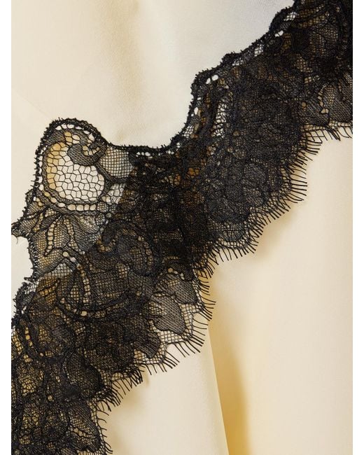 Ulla Johnson Natural Rosine Lace-Trimmed Silk Crepe De Chine Midi Skirt