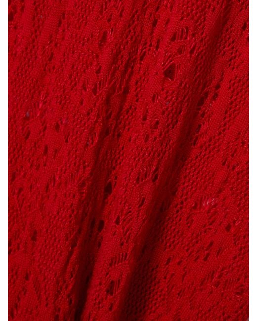 Gabriela Hearst Red Lethe Maxikleid Aus Einer Gehäkelten Woll-Seidenmischung Mit Stehkragen
