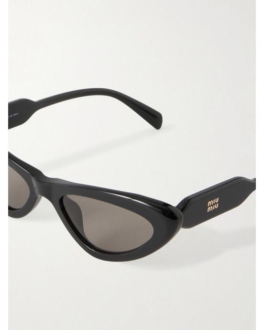 Miu Miu Black Cat-Eye Acetate Sunglasses