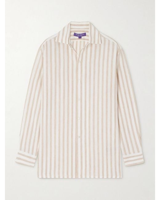 Ralph Lauren Natural Capri Striped Linen Shirt