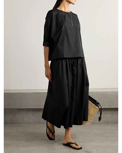 Suzie Kondi Black Saria Cotton-Poplin T-Shirt