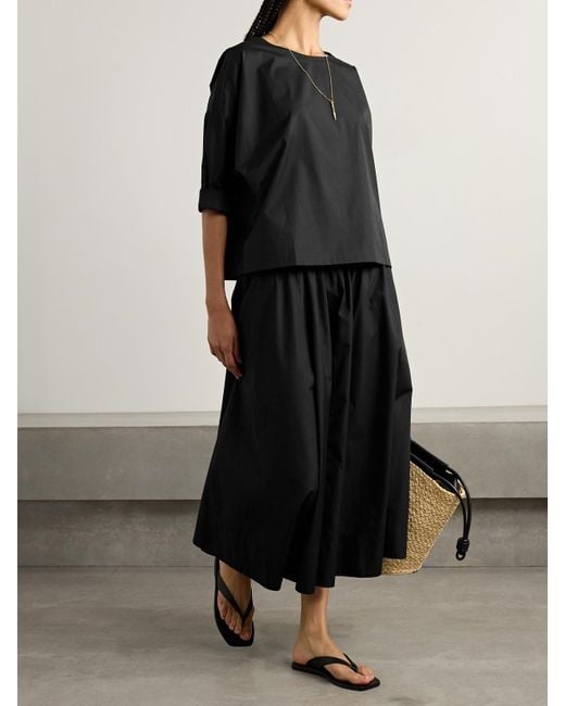 Suzie Kondi Black Saria Cotton-Poplin T-Shirt