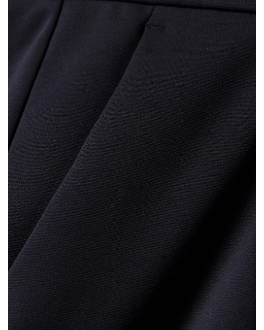 パンツ MAX MARA MIDNIGHT BLUE STRETCH COTTON ORCHE WIDE-LEG PANT Max Mara Midnight blue stretch cotton Orche wide-leg pant